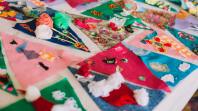 A row of bunting flags